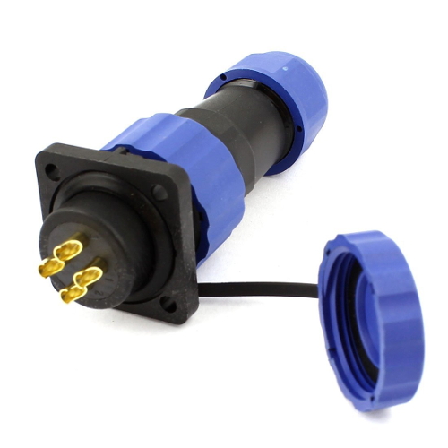 SD16-4 16mm Waterproof Aviation Plug – 4 Pin Male & Female Connector Set (Blue & Black)