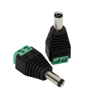 Barrel Jack Connector with Screw Terminals - 5.5mm OD - Male